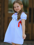 Load image into Gallery viewer, 4th of july Girls' Smocking Star Embroidered Dress
