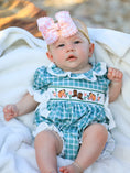Load image into Gallery viewer, Western Plaid Horse Embroidered Girl Bubble Romper
