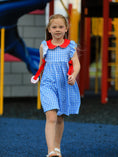 Load image into Gallery viewer, Back To School Girls Striped lapels Apple Bow Dress
