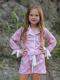 Load image into Gallery viewer, Mommy & me Autumn Check Bow Girls Lapel Pajamas
