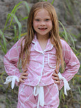 Load image into Gallery viewer, Mommy & me Autumn Check Bow Girls Lapel Pajamas
