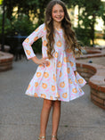 Load image into Gallery viewer, Fall Halloween & Thanksgiving Pumpkin Bow Print Long Sleeve Dress
