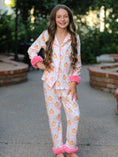 Load image into Gallery viewer, Halloween Thanksgiving Pumpkin Bow Fur Pajama Set
