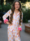 Load image into Gallery viewer, Halloween Thanksgiving Pumpkin Bow Fur Pajama Set
