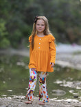 Load image into Gallery viewer, Fall Halloween & Thanksgiving Pumpkin Turkey Print Girls Long Sleeve Set
