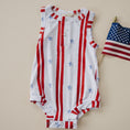 Load image into Gallery viewer, Stars & Stripes Henley Bamboo Romper
