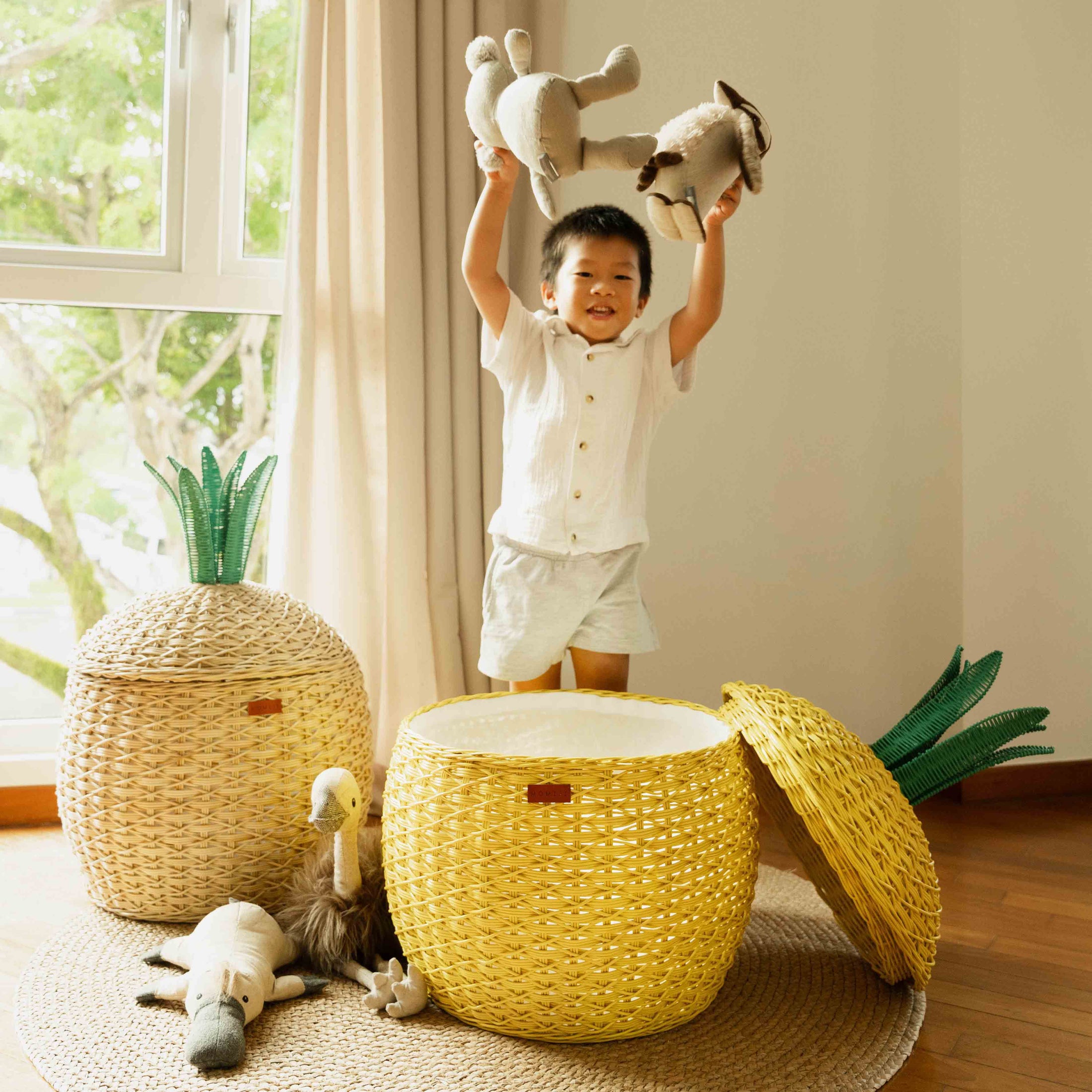 Pineapple Storage Basket Large - Yellow