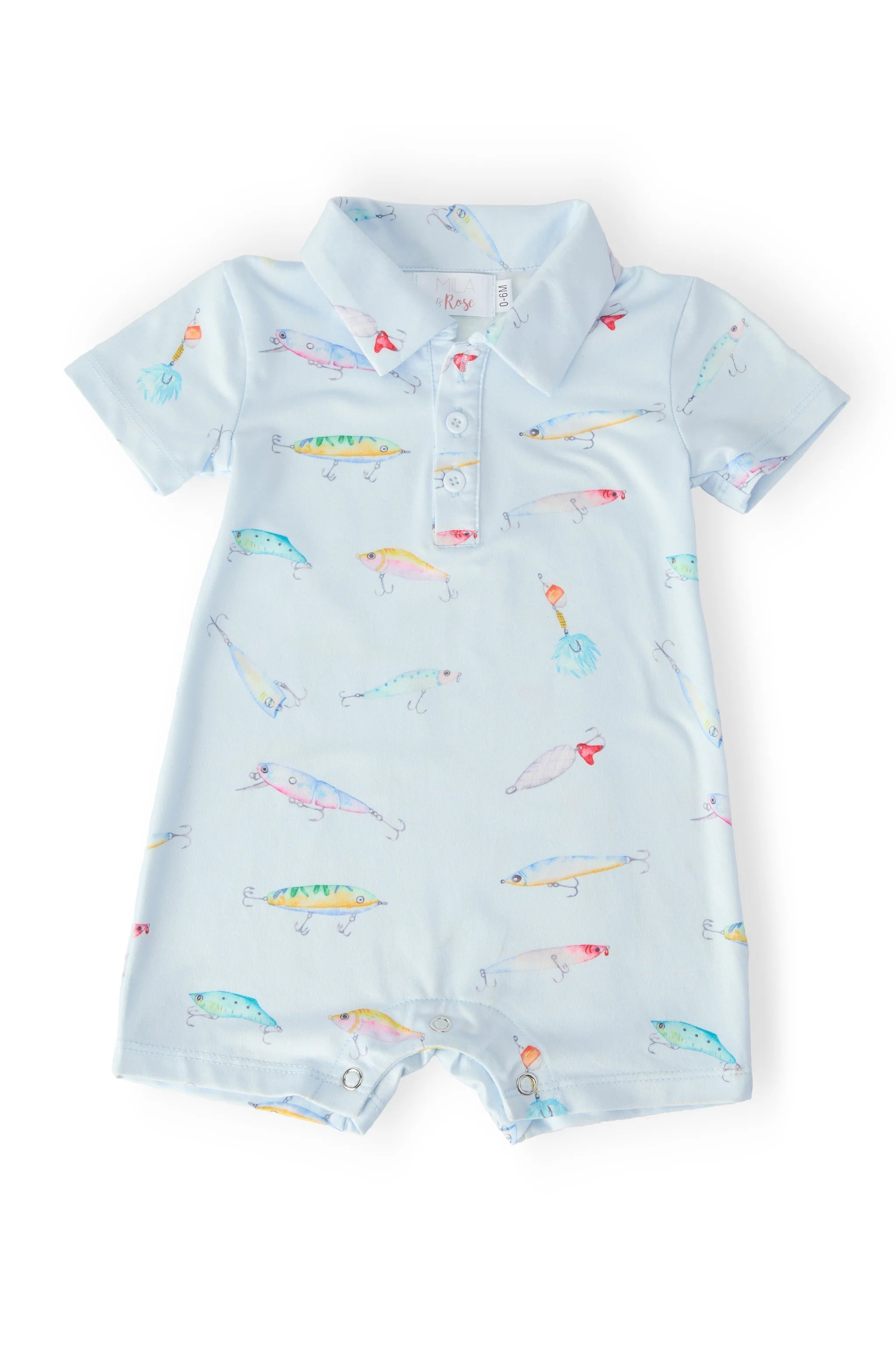 FISH HOOK POLO SHORTY ONE-PIECE