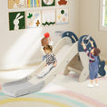 Load image into Gallery viewer, Foldable Freestanding Baby Slide Climber Playset with Basketball Hoop for Kids-Blue
