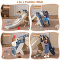 Load image into Gallery viewer, Foldable Freestanding Baby Slide Climber Playset with Basketball Hoop for Kids-Blue
