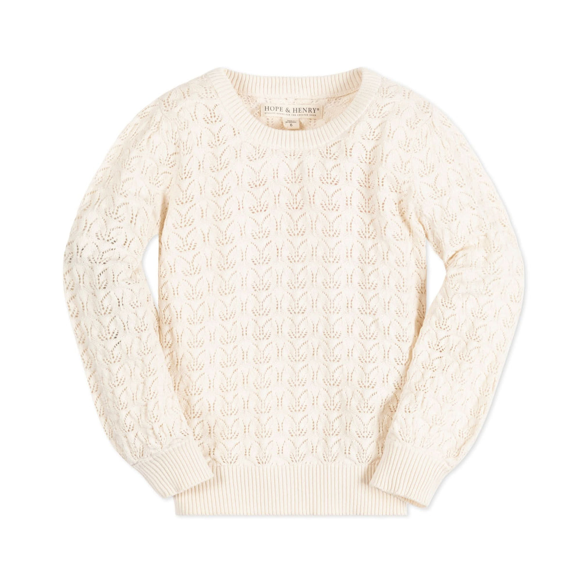 Balloon Sleeve Organic Pointelle Sweater - Baby