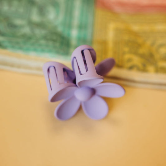 Purple Matte Flower Claw Clip
