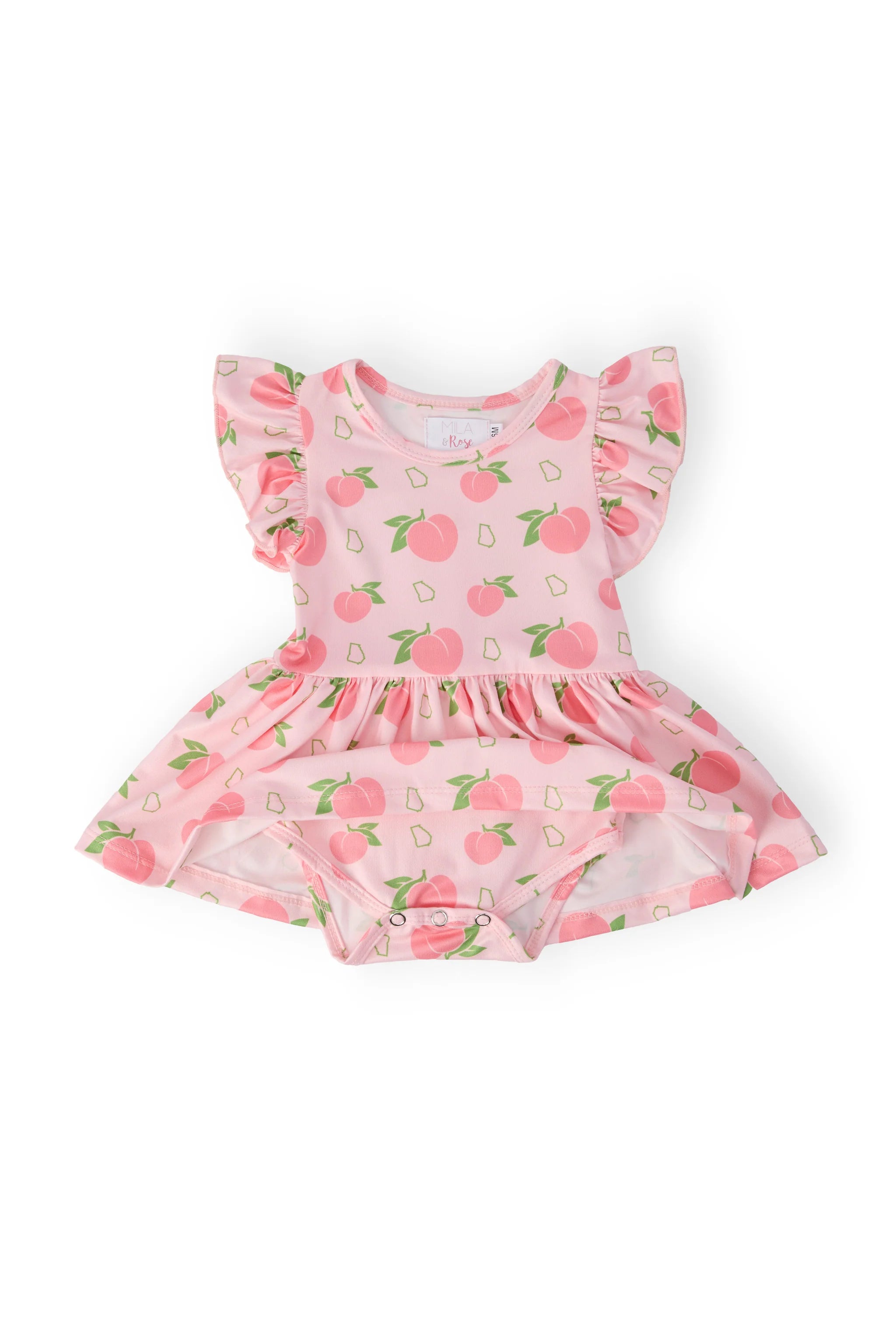 GEORGIA PEACH S/S FLUTTER TWIRL BODYSUIT