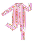 Load image into Gallery viewer, Bamboo Zip Romper | Gingham & Flowers

