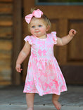 Load image into Gallery viewer, Bow Print Flying Sleeve Girls Dress
