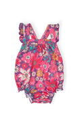 Load image into Gallery viewer, HAWAIIAN FLORAL RUFFLE CROSS BACK ROMPER
