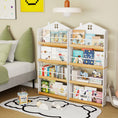 Load image into Gallery viewer, House-Shaped Kids Bookshelf with Anti-falling Baffles-White
