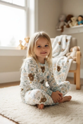Load image into Gallery viewer, Max and Pippa - Bamboo Floral Highland Cow 2-Piece Pajama Set
