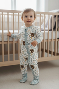 Load image into Gallery viewer, Max and Pippa - Bamboo Floral Highland Cow Zippie Convertible Pajamas
