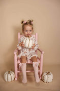 Load image into Gallery viewer, Pastel Pumpkins Bamboo Bubble Romper
