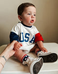 Load image into Gallery viewer, USA Colorblock T-Shirt Romper
