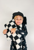 Load image into Gallery viewer, Black Check Bolt Plush Pillow
