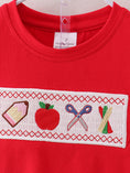 Load image into Gallery viewer, Boys Back to School Pencil Apple Applique Plaid Shorts Set
