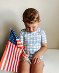 Load image into Gallery viewer, Stars Gingham 2pc Bamboo Pajamas
