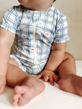 Load image into Gallery viewer, Stars Gingham Bamboo Shorty Romper
