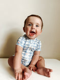 Load image into Gallery viewer, Stars Gingham Bamboo Shorty Romper
