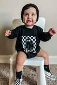 Load image into Gallery viewer, Checkered Ghost Bamboo Sweatshirt Romper
