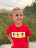 Load image into Gallery viewer, Back to School Crayon Smocked Boys Plaid Shorts Set
