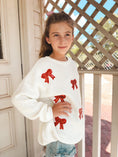 Load image into Gallery viewer, Mommy & Me Winter Girls Bow Sequins Pullover Sweater
