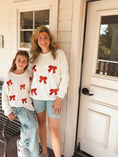 Load image into Gallery viewer, Mommy & Me Winter Girls Bow Sequins Pullover Sweater
