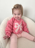 Load image into Gallery viewer, Applique Floral Bow Crewneck Sweatshirt
