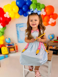 Load image into Gallery viewer, Back To School Girls Striped lapels Bow Dress
