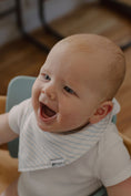 Load image into Gallery viewer, Sky Blue Stripe and Cape Cod Sails Organic Bandana Bib Set

