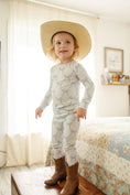 Load image into Gallery viewer, Blue Belle 2pc Ribbed Bamboo Pajamas
