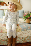 Load image into Gallery viewer, Blue Belle 2pc Ribbed Bamboo Pajamas
