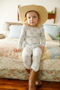 Load image into Gallery viewer, Blue Belle 2pc Ribbed Bamboo Pajamas
