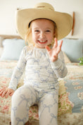 Load image into Gallery viewer, Blue Belle 2pc Ribbed Bamboo Pajamas
