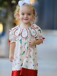 Load image into Gallery viewer, Fall Gingham Girls Dress Ruffle Collar Bow
