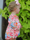 Load image into Gallery viewer, Fall Halloween & Thanksgiving Pumpkin Bow Smock Embroidered Floral Baby Girl Romper
