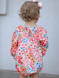 Load image into Gallery viewer, Fall Halloween & Thanksgiving Pumpkin Bow Smock Embroidered Floral Baby Girl Romper

