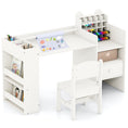 Load image into Gallery viewer, Kids Art Table and Chair Set with Detachable Paper Roll Holder and Cabinet

