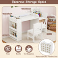 Load image into Gallery viewer, Kids Art Table and Chair Set with Detachable Paper Roll Holder and Cabinet
