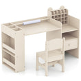 Load image into Gallery viewer, Kids Art Table and Chair Set with Detachable Paper Roll Holder and Cabinet
