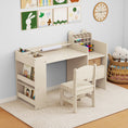 Load image into Gallery viewer, Kids Art Table and Chair Set with Detachable Paper Roll Holder and Cabinet
