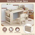 Load image into Gallery viewer, Kids Art Table and Chair Set with Detachable Paper Roll Holder and Cabinet
