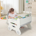 Load image into Gallery viewer, Kids Drawing Table and Chair Set with Watercolor Pens and Blackboard Eraser
